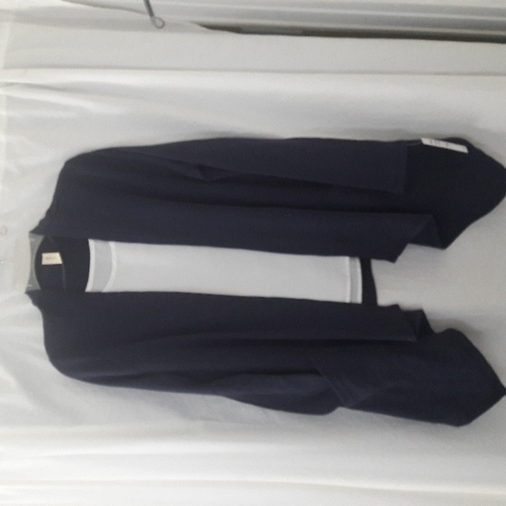 HUE Cardigan Size L Indigo Handkerchief Open Thermal Lounge comfy
